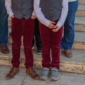 Boys Corduroy Maroon Pants